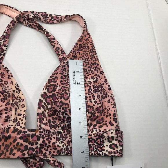 Shade And Shore Women's Sz. Lg. 12-14 Tall Triangle Bikini Swim Top Animal Print - Picture 11 of 14